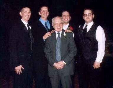 The brothers and their grandfather..  :)
Jason and David, Dan and Adam with Pop