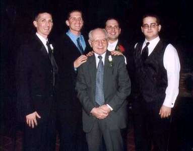 The brothers and their grandfather..  :)
Jason and David, Dan and Adam with Pop