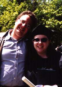 At Miriam's college graduation, June, 2001.