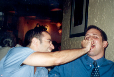 September 2001
Stu and Dan at Olive Garden...sharing after dinner mints