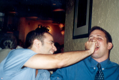 September 2001
Stu and Dan at Olive Garden...sharing after dinner mints