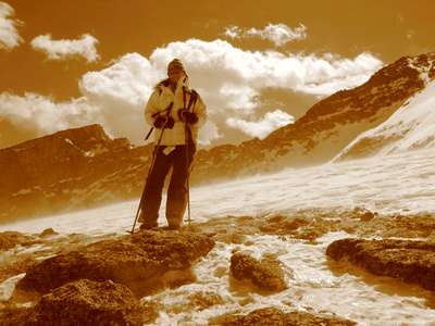 Hiking Mt.Bierstadt (14er) in March 2003