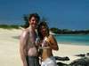 The really white guy with the really tan girl.  enjoying some beverage at Makalawena Beach - Kona Coast, Big Island