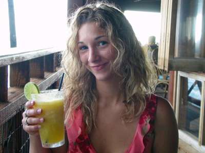 Enjoying the 
Mango drinks Hawaiian Style.  Kailua-Kona, Big Island