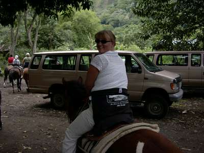 Alyson on horseback in the valley.