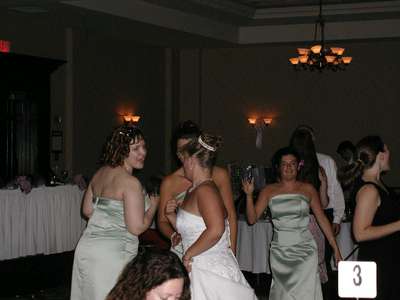 Me and the bridesmaids dancing at the reception.