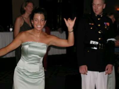Shannon giving the hang loose sign during one of the dances....ODD