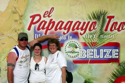 Dan's Family in Belize (From left: Bryan, Kate and Mom)