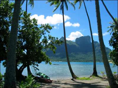 View of Mt. Otemanu on Bora Bora.  Oneea and I will be trying to hike this peak while on our honeymoon!