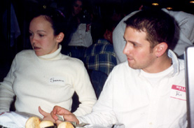 November 1999  Intensely concentrating on the horses at the track...