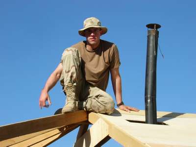 Building huts in Afghanistan