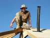 Building huts in Afghanistan
