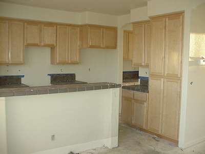 Sept. 12th.  We got our cabinets and countertops.  Tile still needs grout, but the kitchen is taking shape!