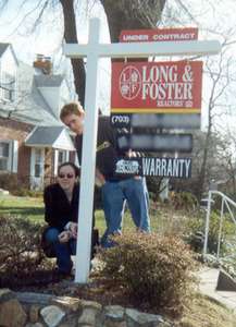 February 2000
Steph and Curt by our house--the sold sign...  :(