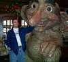 Mike having fun with the statue