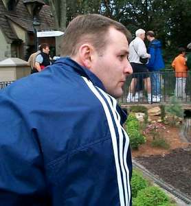 Mike in Epcot watching the train