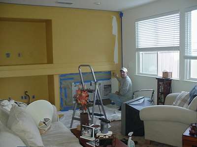 Michael painting the great room.