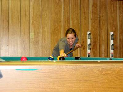 The pool shark.  Hey, we have to pay for this wedding somehow.