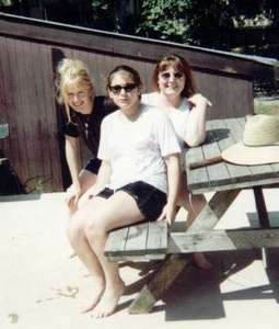 Kat, Amber  Sandra before our tubing trip in North Georgia.  Do I hear banjos?