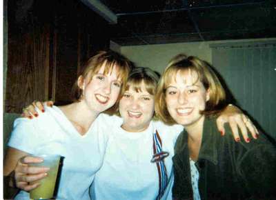 Julie, Lisa and I catching up after a few months away at college. (Taken during our freshman year of college)