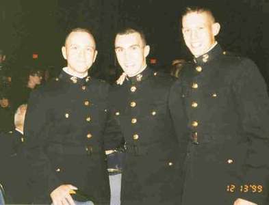 Mike, Dave and Chaz sporting the USMC uniform at the ball.
