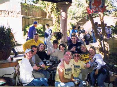 Boiler Up Fans!  The Purdue crew enjoying the drinks and spirit of the day at the Alamo bowl in 98.