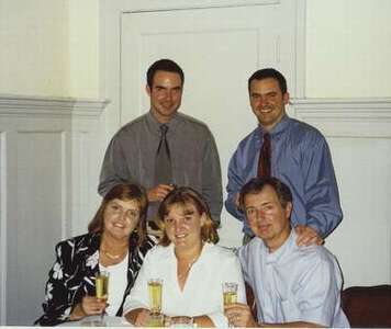 The Gantar family celebrating Alyson's graduation from graduate school in May 2002