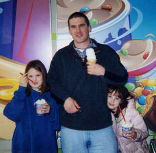Mike with his nieces Alysha and Lauren