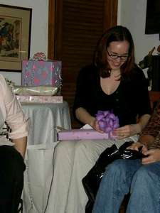 Me tearing through the well wrapped gifts!