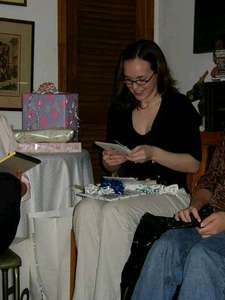 Me reading one of the many sweet cards!